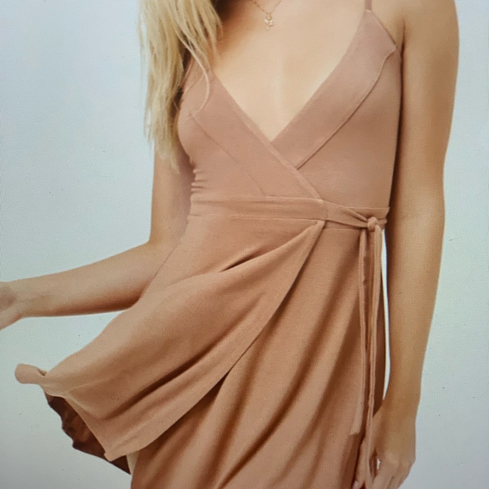 Surplice cami mini wrap dress